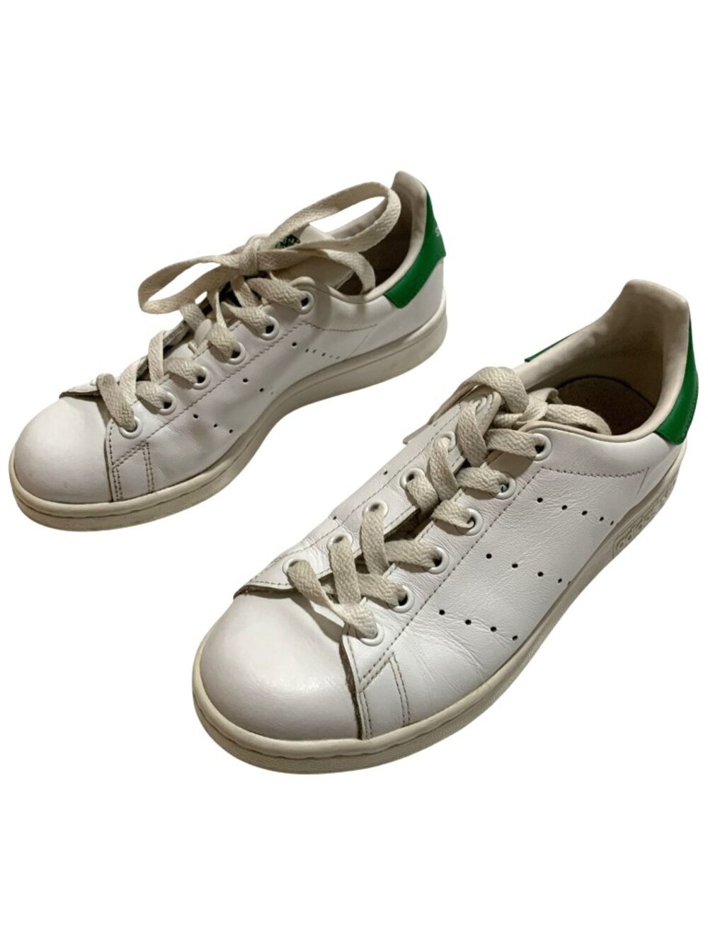 Adidas Stan Smith Womens Size 5 White Green Leather Low Top Sneakers Shoes READ